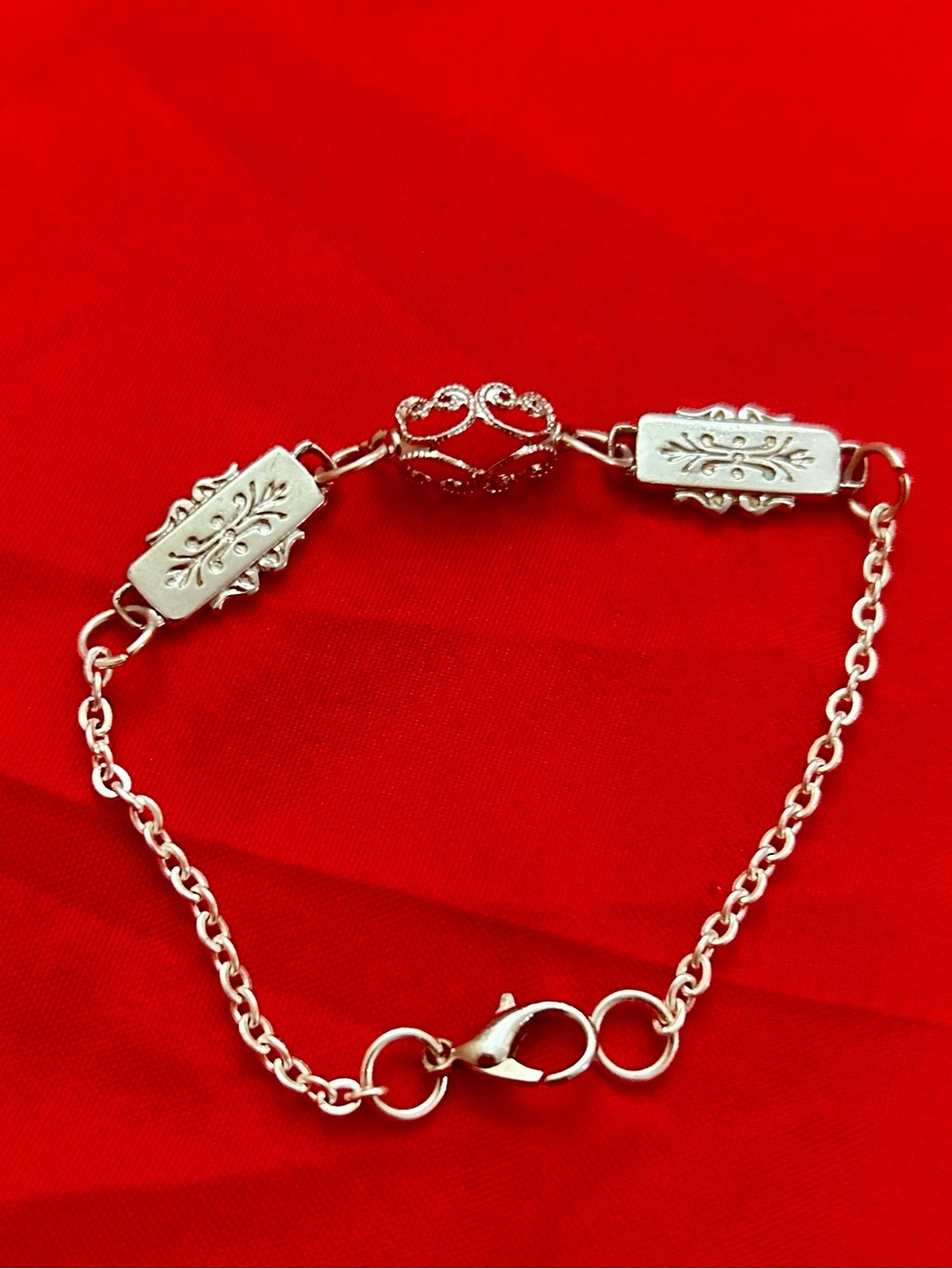 Vintage filigree Design Silver plated bracelet